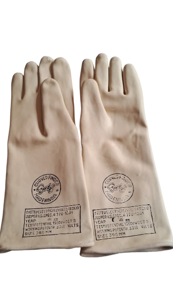 3300V Working Potential with 15KV Test Potential Electrical Shockproof Insulation Rubber Hand Gloves